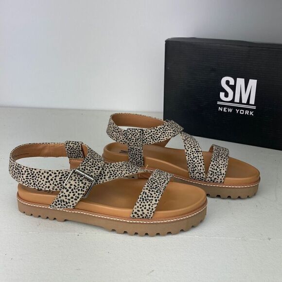 SM New York Annie Style Leopard Sandal Women’s Size 7.5 - Picture 1 of 5